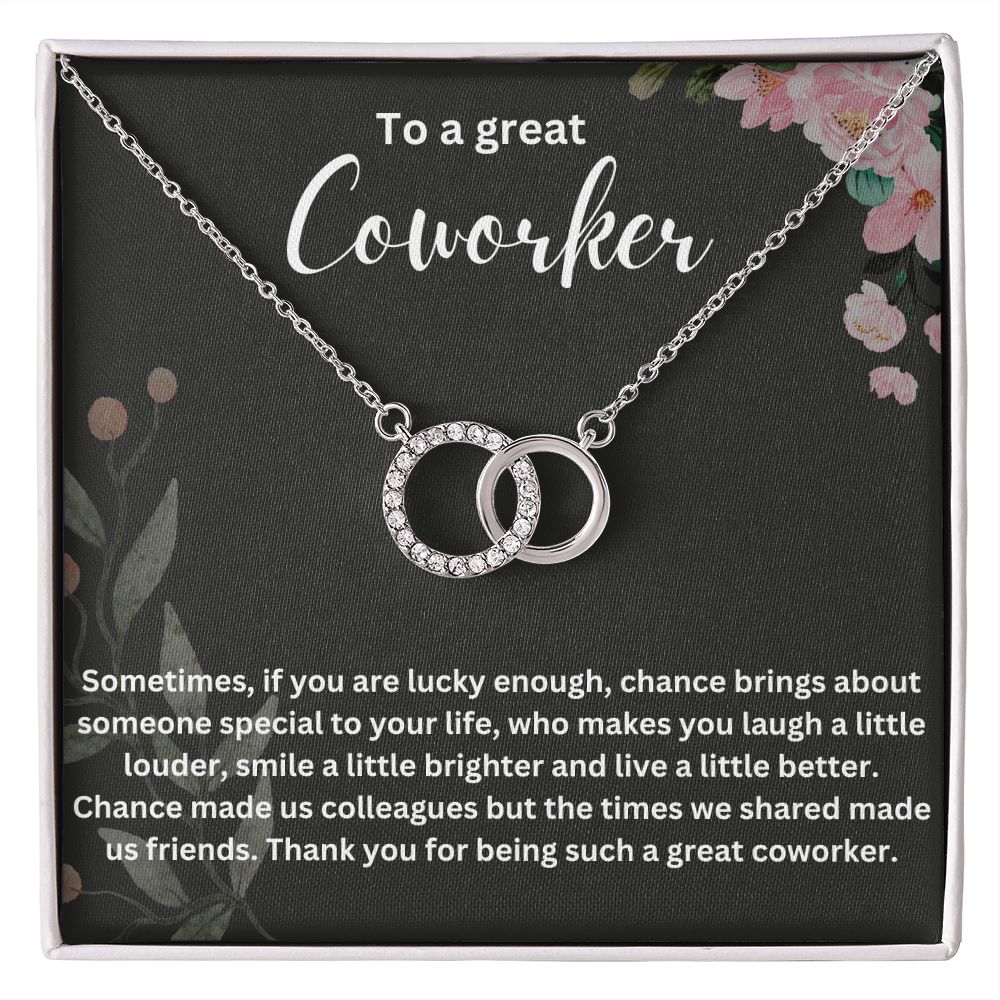 Personalized Coworker Leaving Gift for Women - Engraved Necklace with Meaningful Message