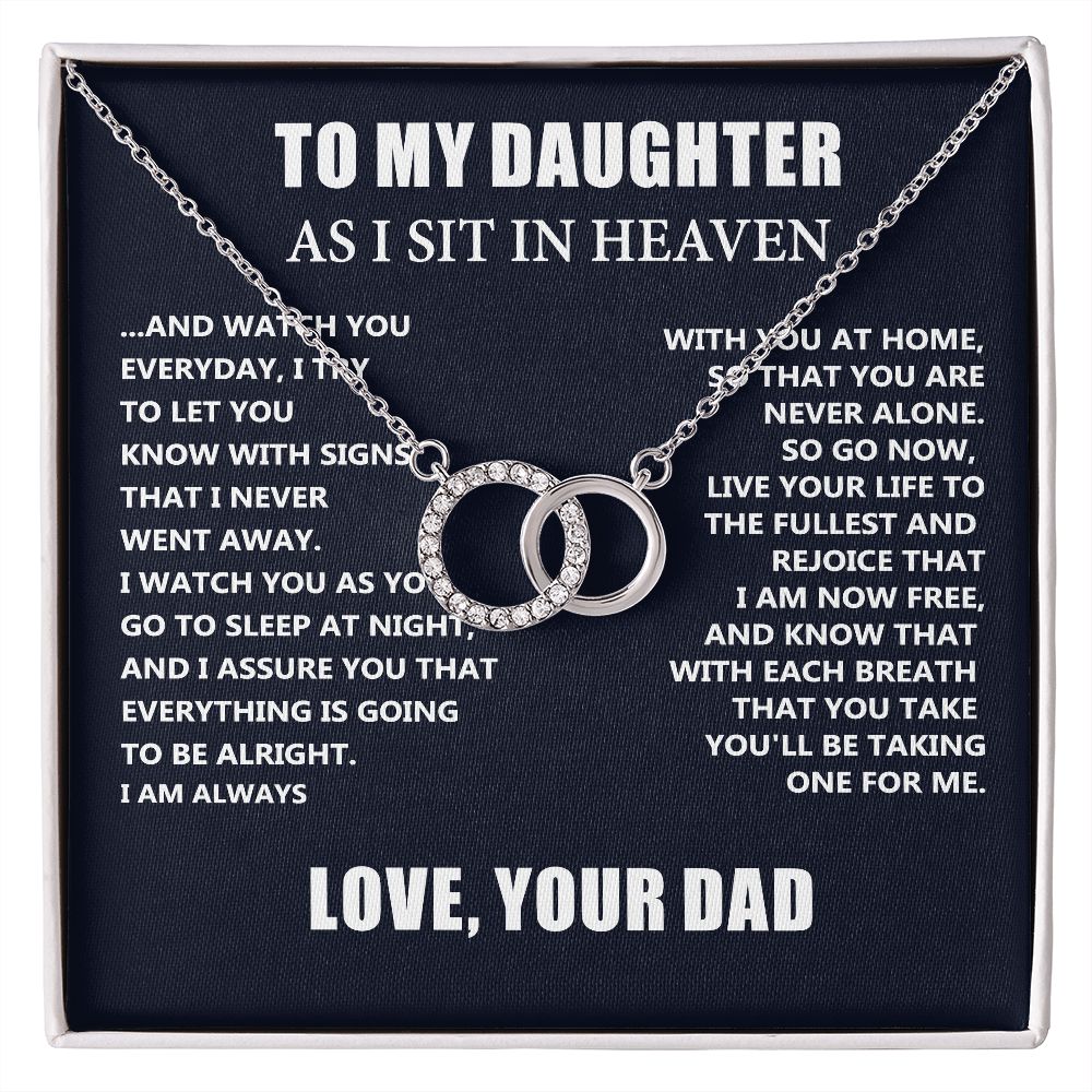 Dad Memorial Gift For Daughter- Loss of Dad Gift for Daughter - Christmas Father's Day Necklace Gifts For Daughter