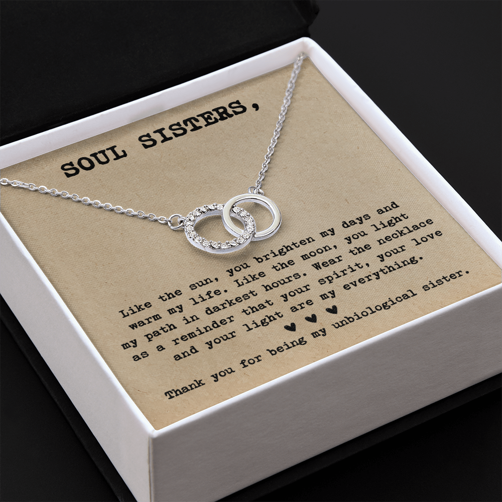Matching Necklace for Soul Sister Friend Bestie Interlocking Necklace Distance Gift Birthday Christmas