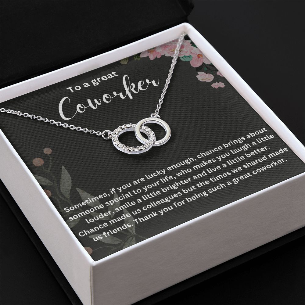 Personalized Coworker Leaving Gift for Women - Engraved Necklace with Meaningful Message