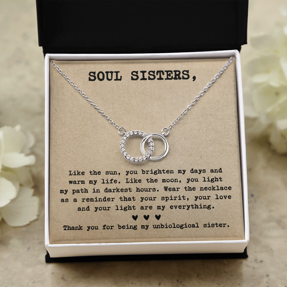 Matching Necklace for Soul Sister Friend Bestie Interlocking Necklace Distance Gift Birthday Christmas