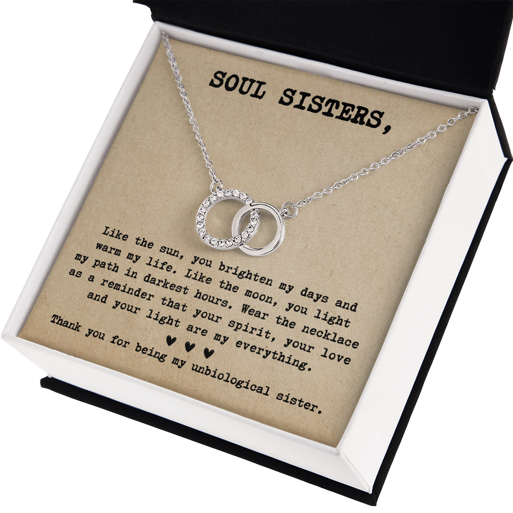 Matching Necklace for Soul Sister Friend Bestie Interlocking Necklace Distance Gift Birthday Christmas
