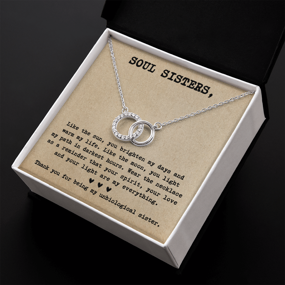 Matching Necklace for Soul Sister Friend Bestie Interlocking Necklace Distance Gift Birthday Christmas