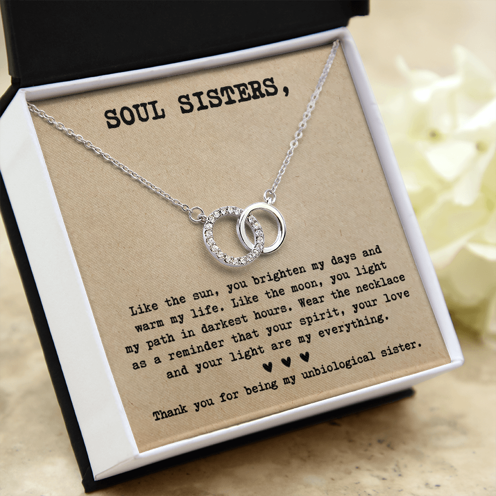 Matching Necklace for Soul Sister Friend Bestie Interlocking Necklace Distance Gift Birthday Christmas