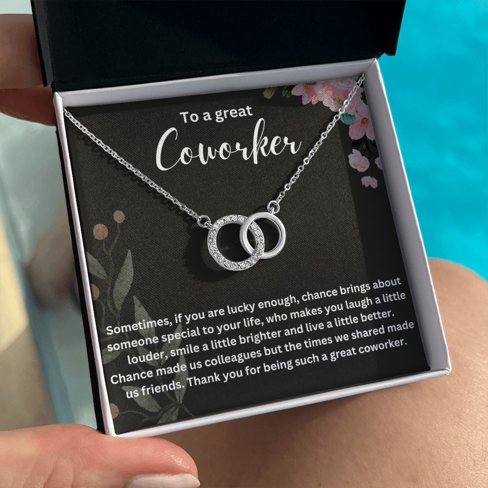 Personalized Coworker Leaving Gift for Women - Engraved Necklace with Meaningful Message