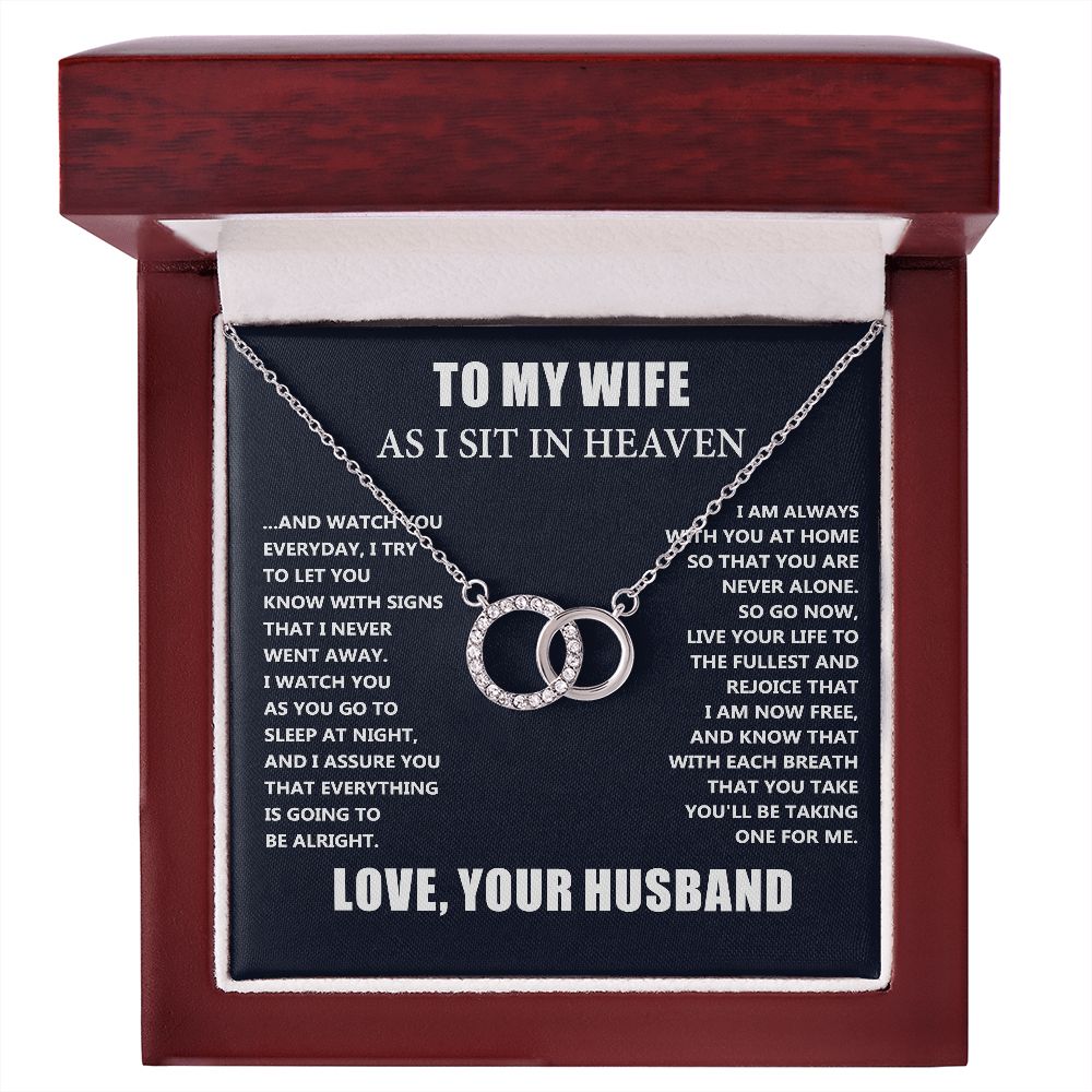 Husband Memorial Necklace - Loss of Husband Christmas Gift - To My Wife As I Sit In Heaven