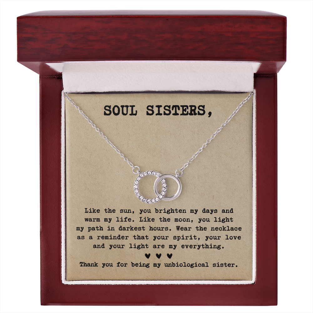 Matching Necklace for Soul Sister Friend Bestie Interlocking Necklace Distance Gift Birthday Christmas