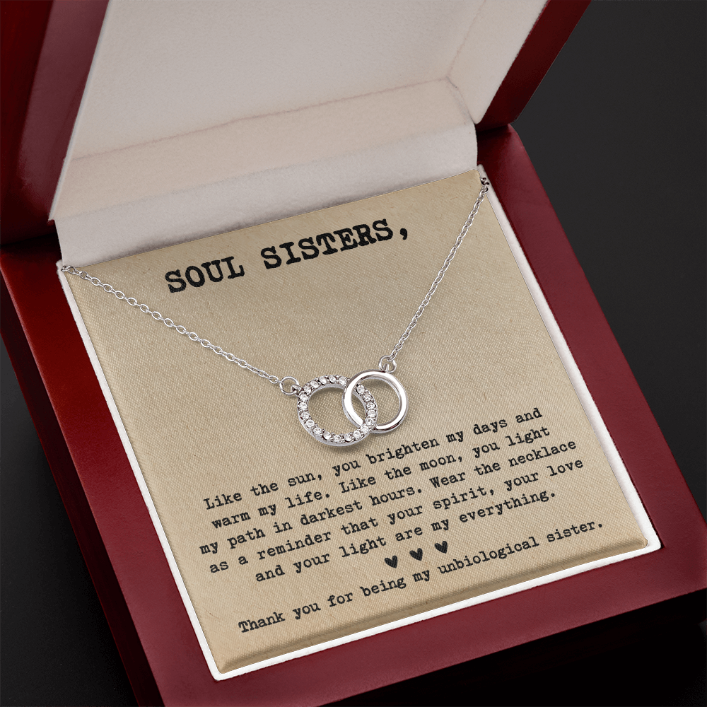 Matching Necklace for Soul Sister Friend Bestie Interlocking Necklace Distance Gift Birthday Christmas