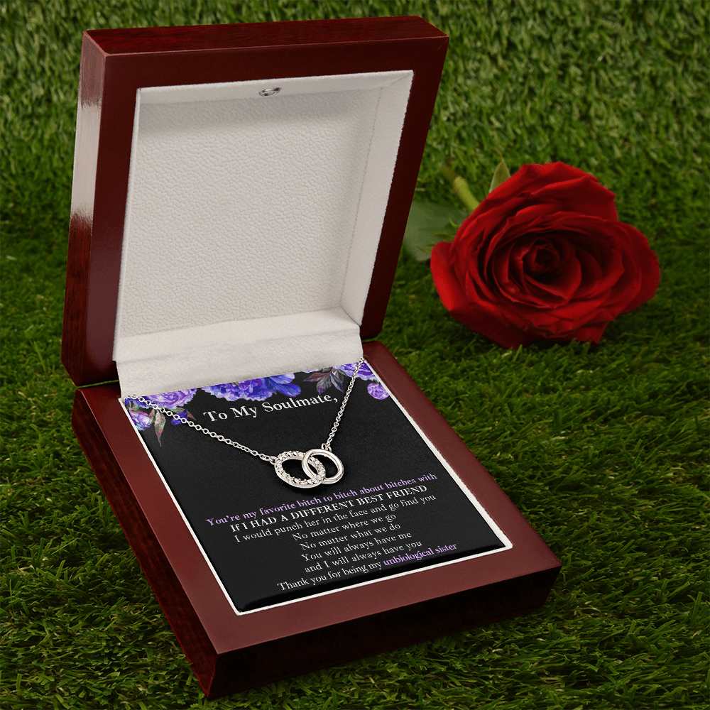 Gift for Bestie/Friend/Soulmate/Sister Necklace Pair Perfect 14K White Stainless Silver Birthday Graduation Message - JWshinee