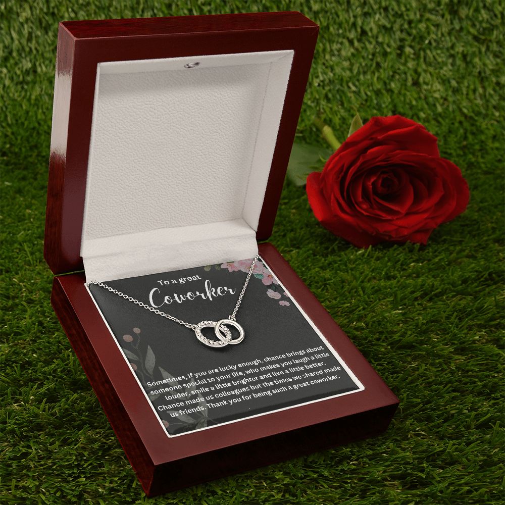 Personalized Coworker Leaving Gift for Women - Engraved Necklace with Meaningful Message