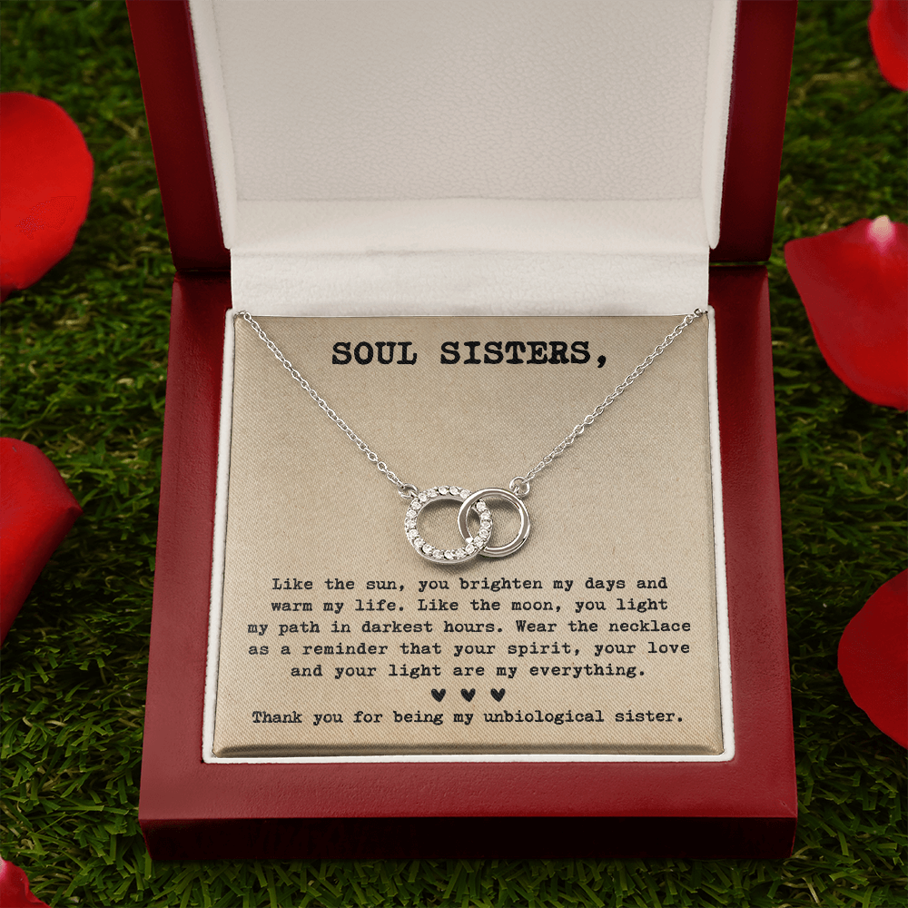 Matching Necklace for Soul Sister Friend Bestie Interlocking Necklace Distance Gift Birthday Christmas