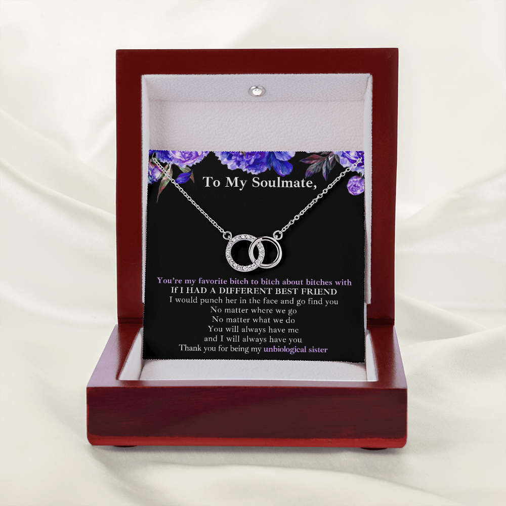 Gift for Bestie/Friend/Soulmate/Sister Necklace Pair Perfect 14K White Stainless Silver Birthday Graduation Message - JWshinee