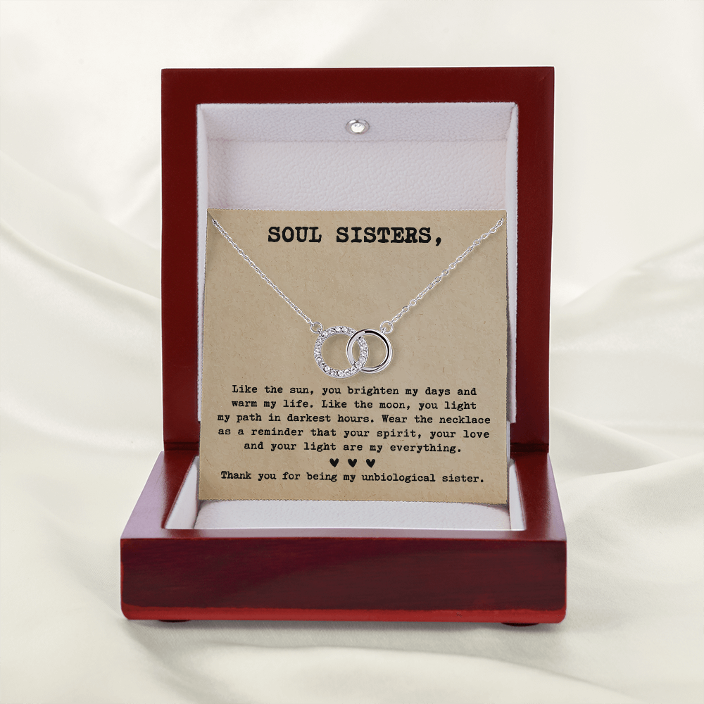 Matching Necklace for Soul Sister Friend Bestie Interlocking Necklace Distance Gift Birthday Christmas