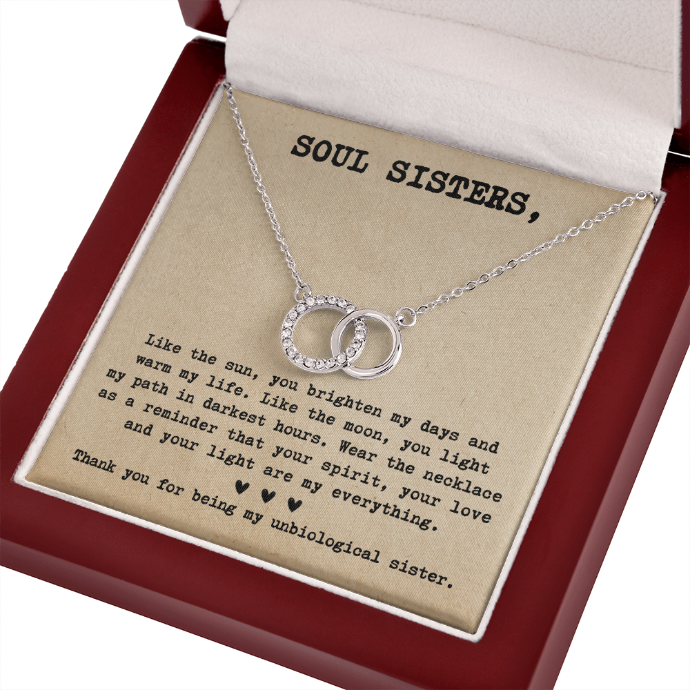 Matching Necklace for Soul Sister Friend Bestie Interlocking Necklace Distance Gift Birthday Christmas