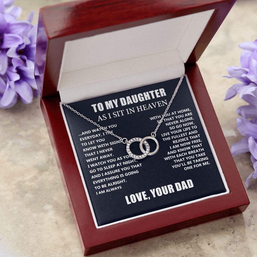 Dad Memorial Gift For Daughter- Loss of Dad Gift for Daughter - Christmas Father's Day Necklace Gifts For Daughter