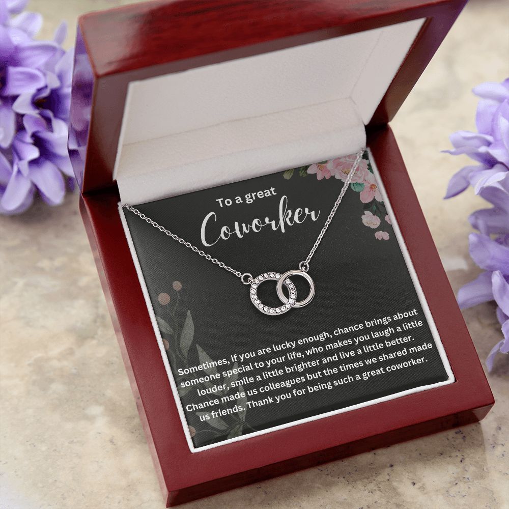 Personalized Coworker Leaving Gift for Women - Engraved Necklace with Meaningful Message
