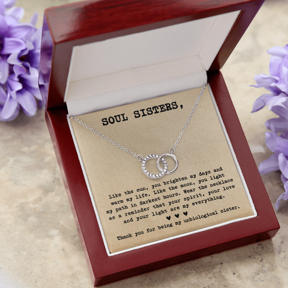 Matching Necklace for Soul Sister Friend Bestie Interlocking Necklace Distance Gift Birthday Christmas