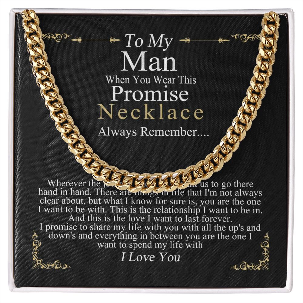 MJG Chain Promise Necklace Gift For Boyfriend Husband Valentines Day Gift For Him From Girlfriend Wife Silver Finish