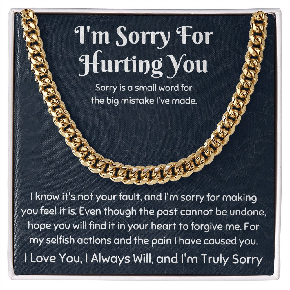 Bridge the Gap with Style: Cuban Link Chain Necklace - The Ultimate I'm Sorry Gift for Him