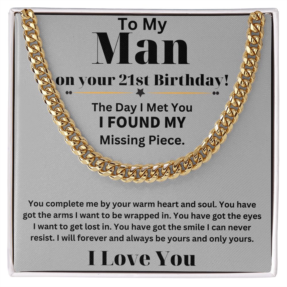 21st Birthday Gifts for Him - Cuban Link Chain Necklace in Stainless Steel - Comes in an Elegant Gift Box - Perfect Present for Fashion-Conscious Men