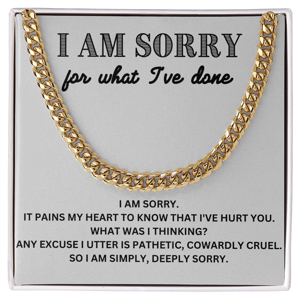 Apologize in Style - Cuban Link Chain Necklace - The Meaningful 'I'm Sorry' Gift for Him