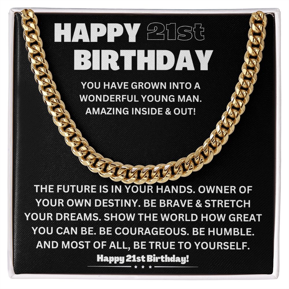 Make His 21st Birthday Unforgettable with Our Cuban Link Chain Necklace in Stainless Steel - A Stylish and Timeless Gift