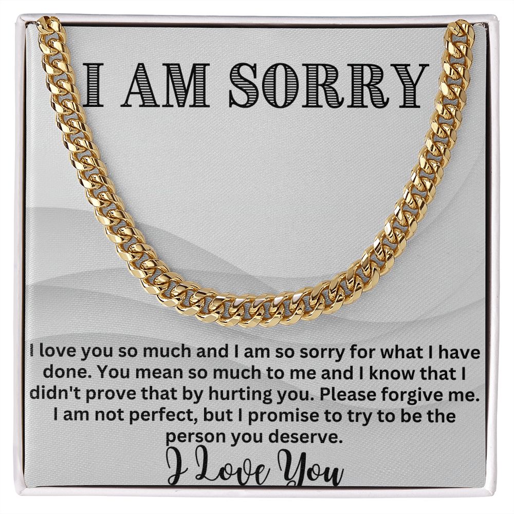 Bridge the Gap with Style: Cuban Link Chain Necklace - The Ultimate I'm Sorry Gift for Him