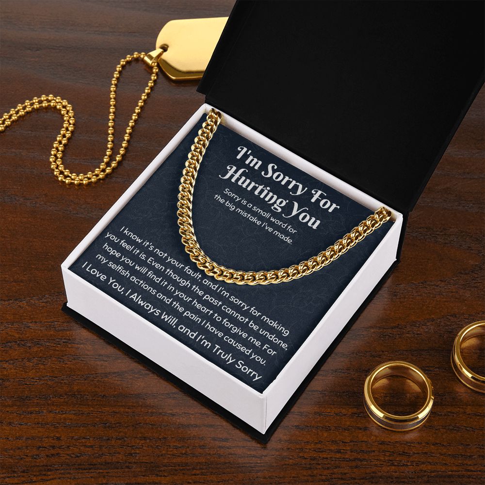 Bridge the Gap with Style: Cuban Link Chain Necklace - The Ultimate I'm Sorry Gift for Him