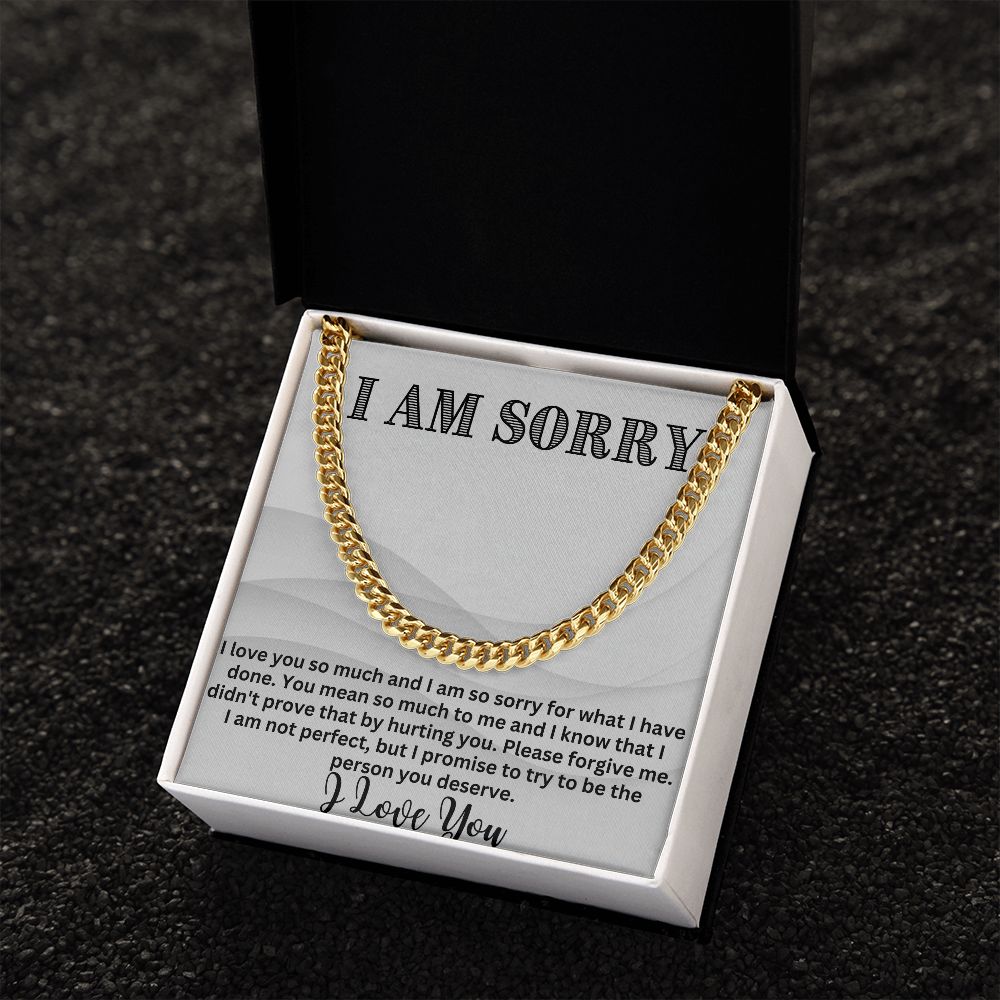 Bridge the Gap with Style: Cuban Link Chain Necklace - The Ultimate I'm Sorry Gift for Him