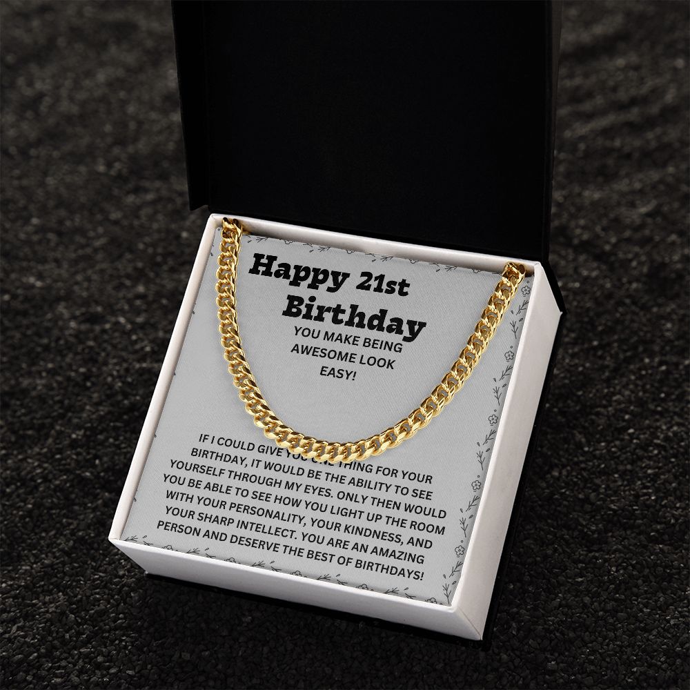 Give Him a Gift He'll Treasure Forever - Our Cuban Link Chain Necklace in Stainless Steel for His 21st Birthday