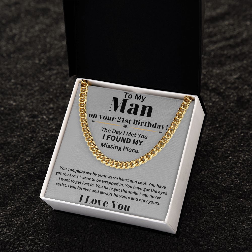 21st Birthday Gifts for Him - Cuban Link Chain Necklace in Stainless Steel - Comes in an Elegant Gift Box - Perfect Present for Fashion-Conscious Men