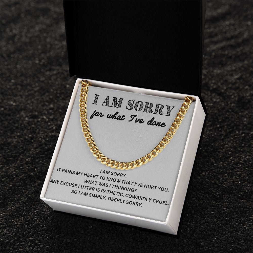 Apologize in Style - Cuban Link Chain Necklace - The Meaningful 'I'm Sorry' Gift for Him