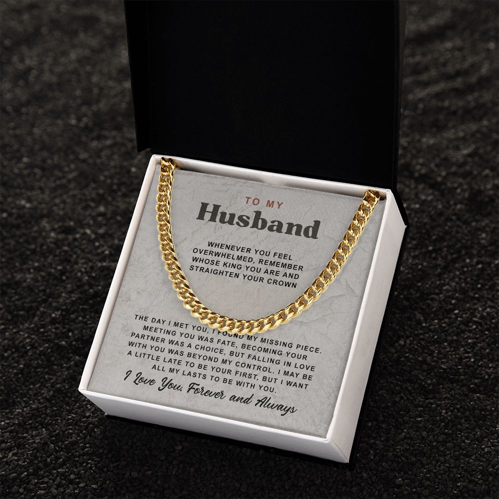 To My Husband Cuban Chain Necklace For Husband B0BPPY4J8B