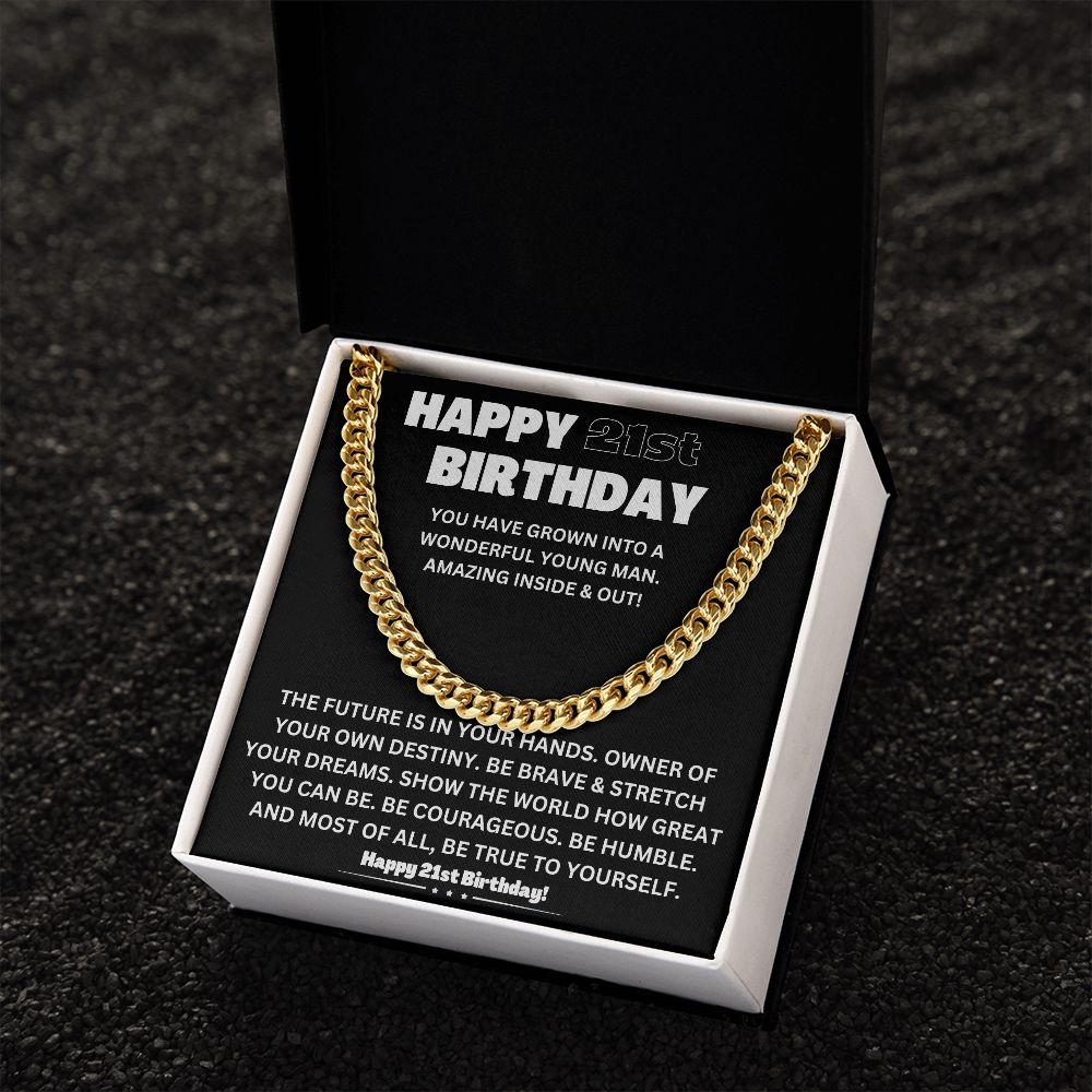 Make His 21st Birthday Unforgettable with Our Cuban Link Chain Necklace in Stainless Steel - A Stylish and Timeless Gift