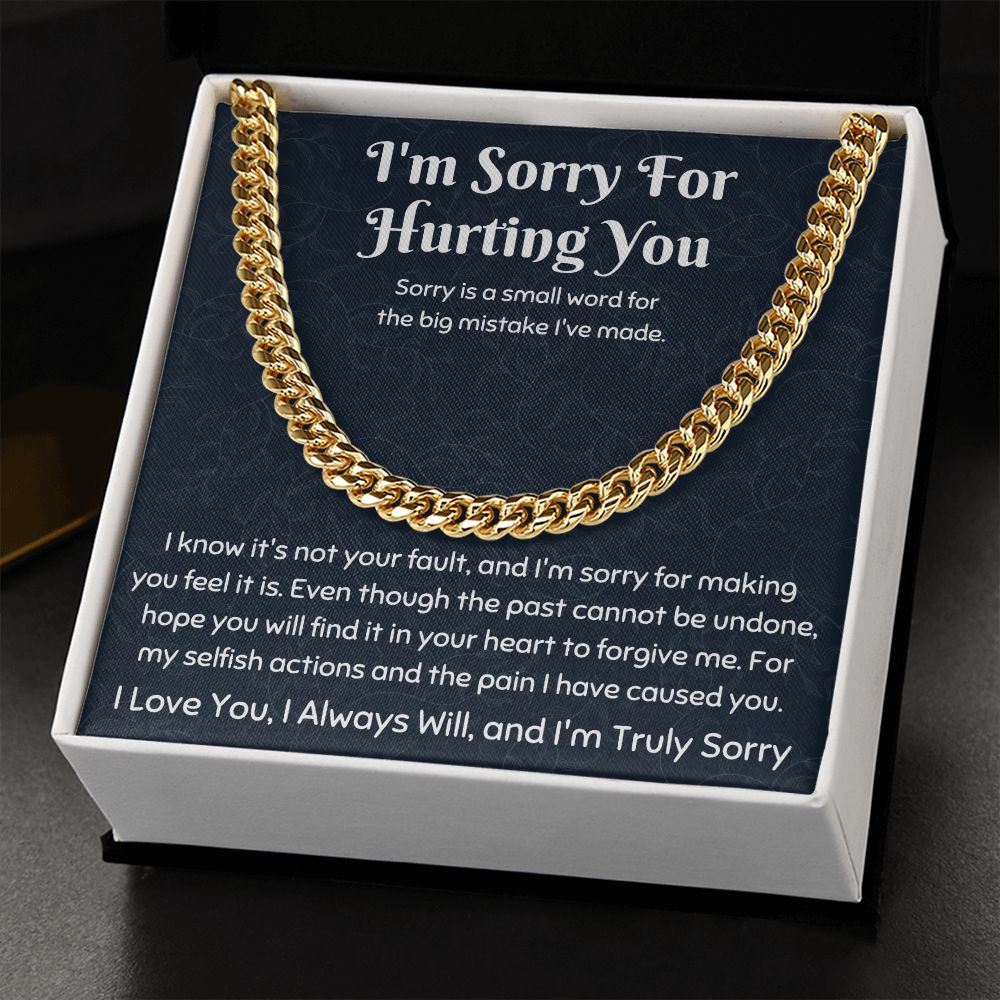Bridge the Gap with Style: Cuban Link Chain Necklace - The Ultimate I'm Sorry Gift for Him