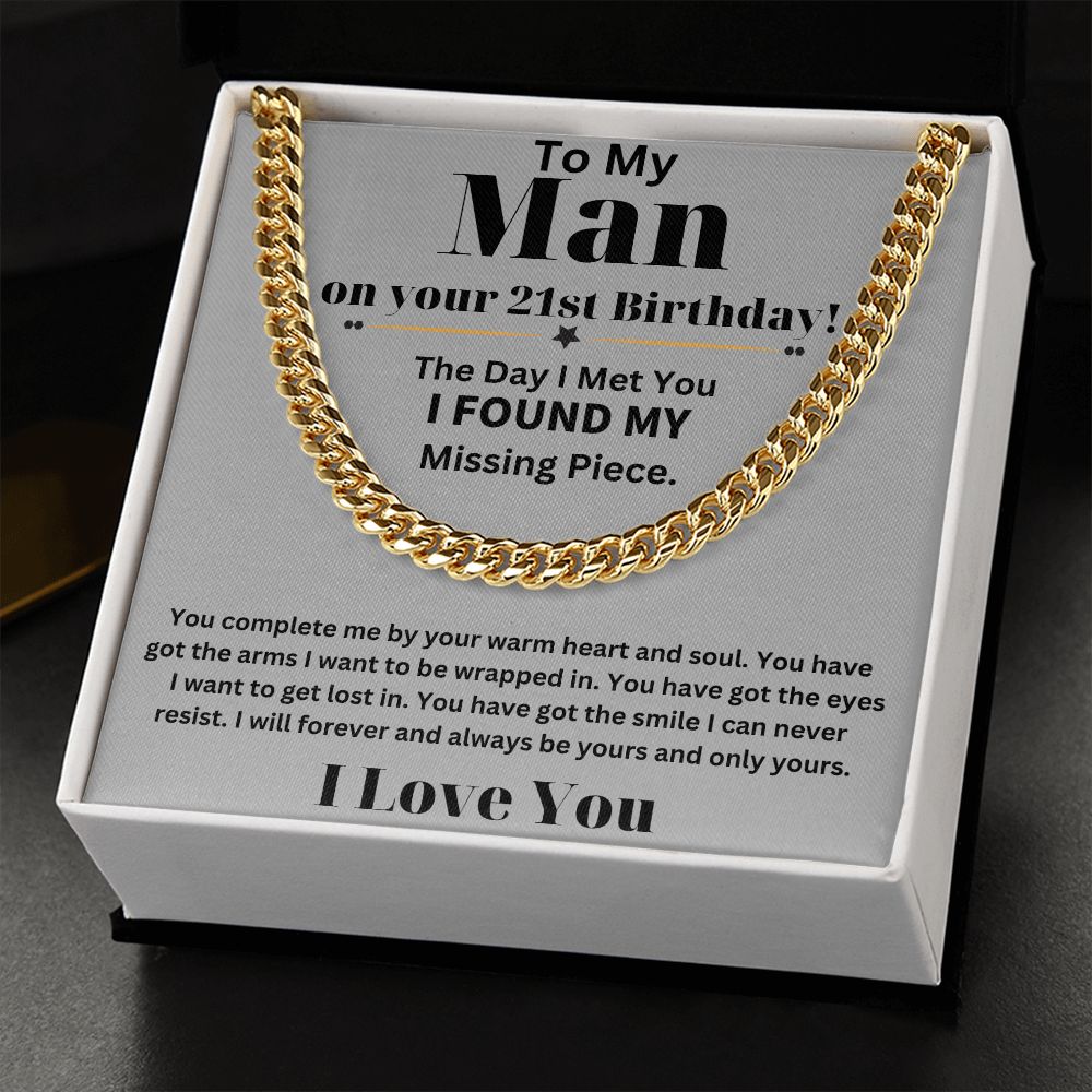 21st Birthday Gifts for Him - Cuban Link Chain Necklace in Stainless Steel - Comes in an Elegant Gift Box - Perfect Present for Fashion-Conscious Men