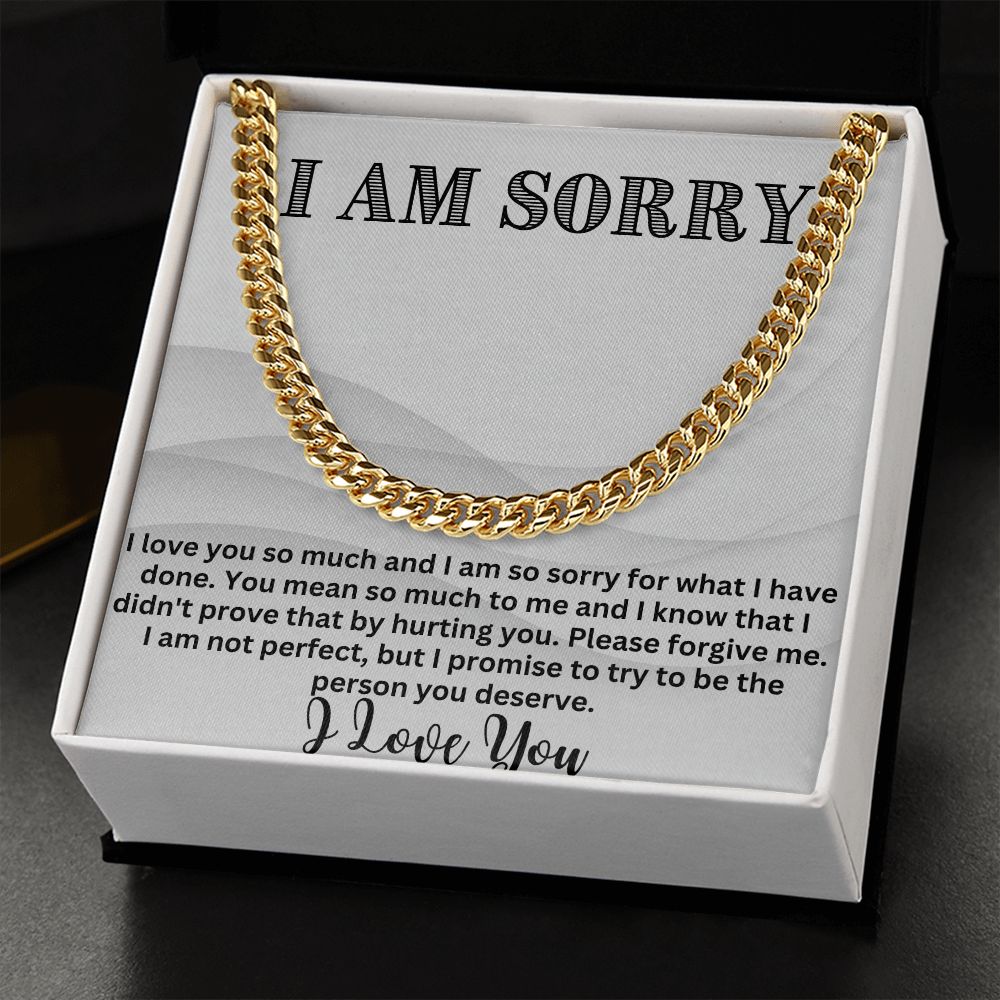 Bridge the Gap with Style: Cuban Link Chain Necklace - The Ultimate I'm Sorry Gift for Him
