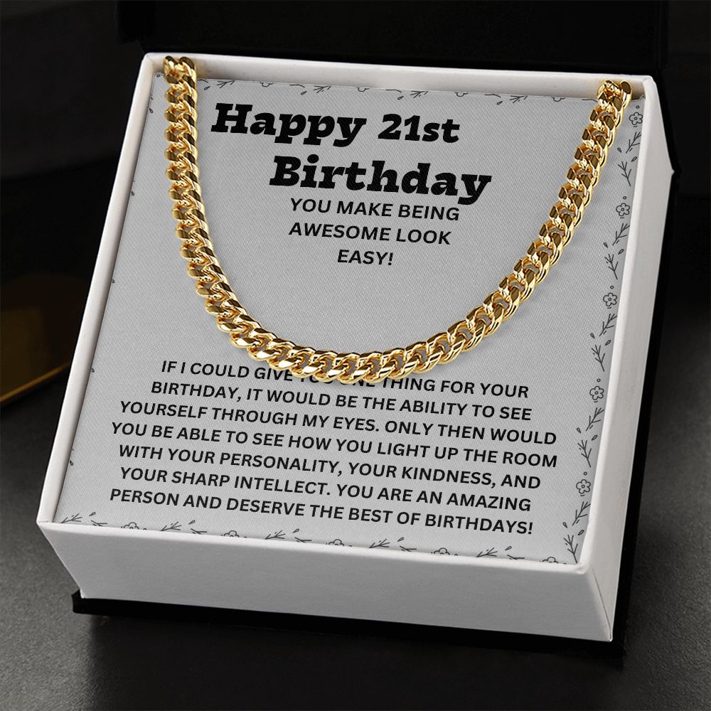 Give Him a Gift He'll Treasure Forever - Our Cuban Link Chain Necklace in Stainless Steel for His 21st Birthday