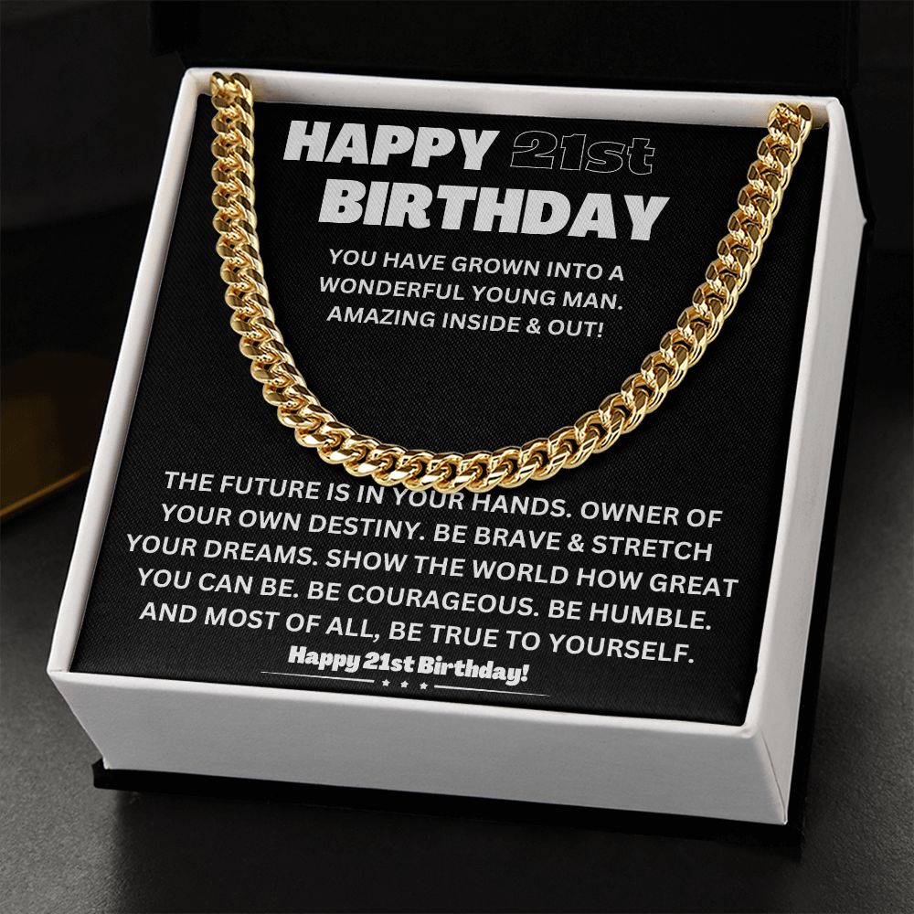 Make His 21st Birthday Unforgettable with Our Cuban Link Chain Necklace in Stainless Steel - A Stylish and Timeless Gift