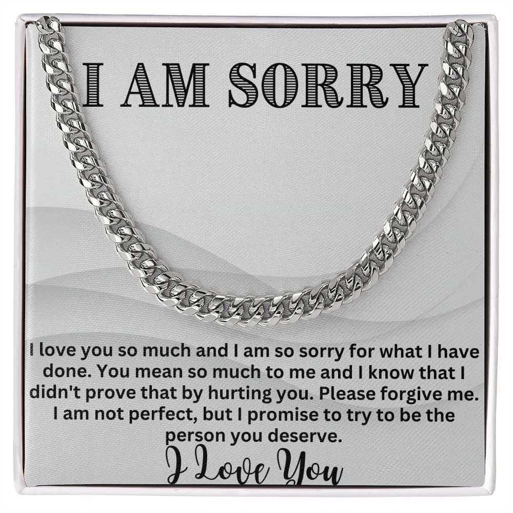 Bridge the Gap with Style: Cuban Link Chain Necklace - The Ultimate I'm Sorry Gift for Him