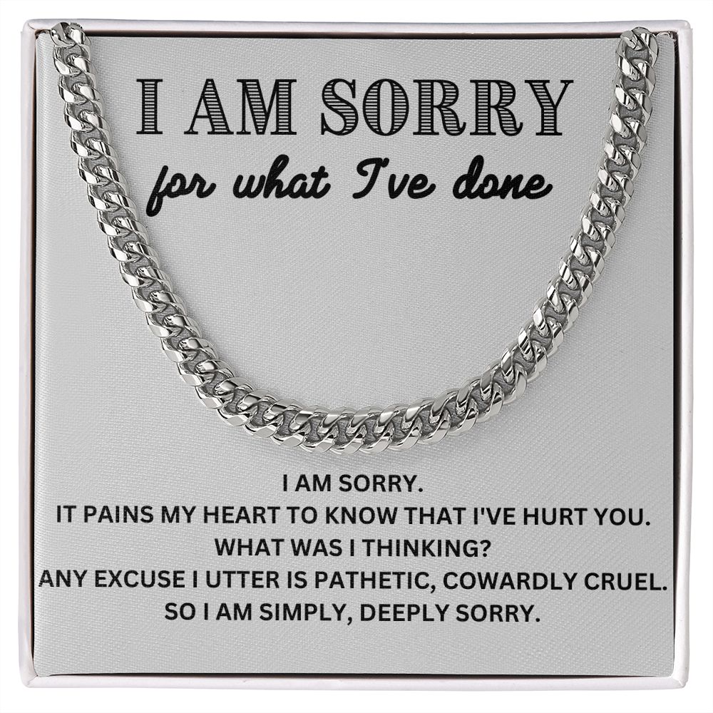 Apologize in Style - Cuban Link Chain Necklace - The Meaningful 'I'm Sorry' Gift for Him