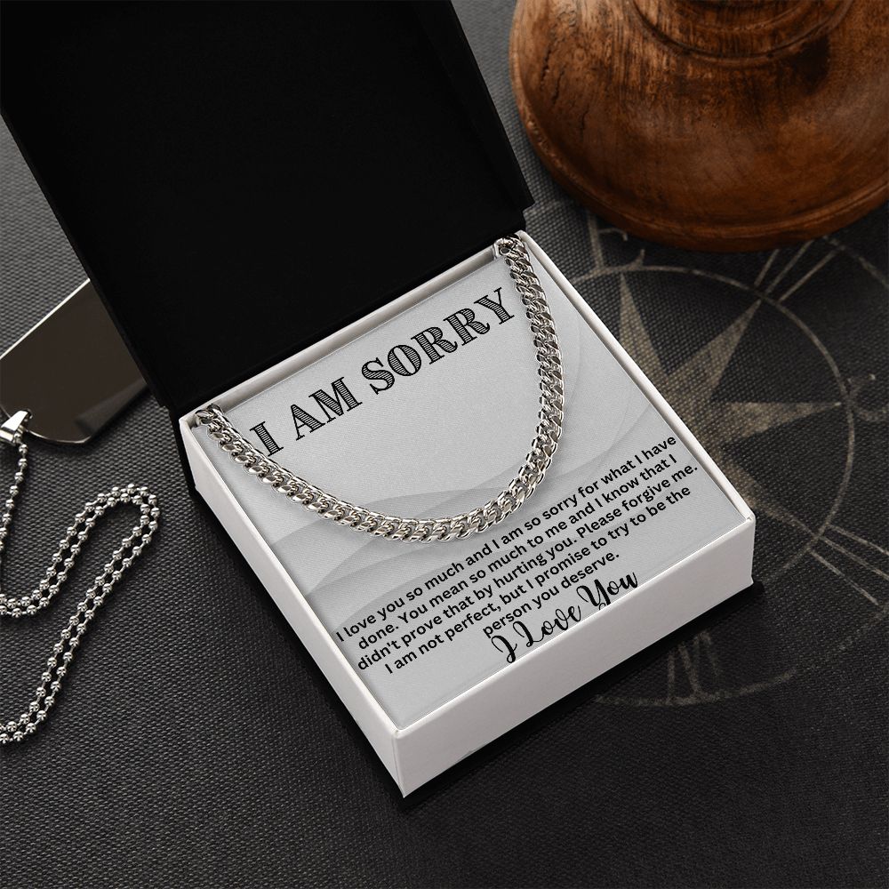 Bridge the Gap with Style: Cuban Link Chain Necklace - The Ultimate I'm Sorry Gift for Him