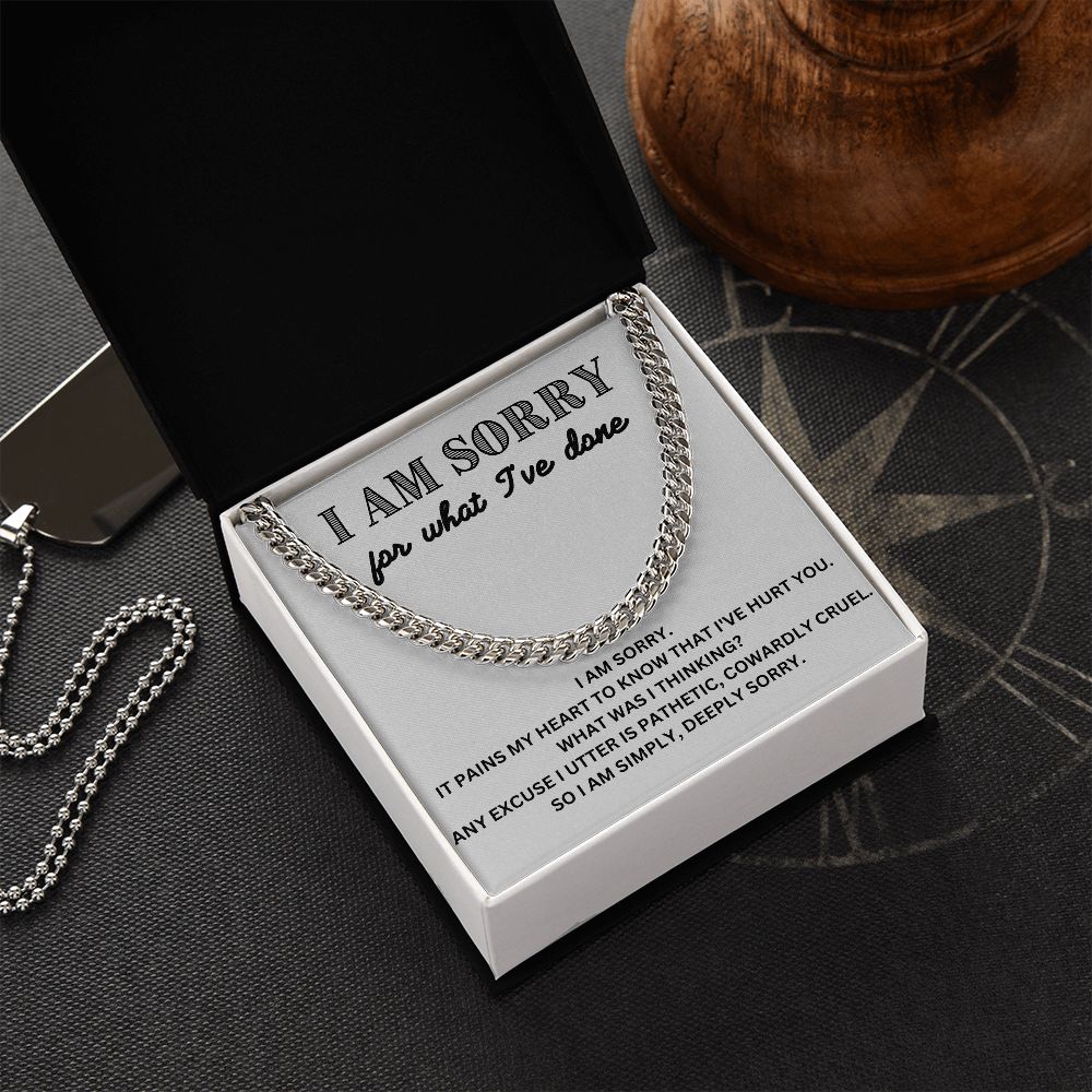 Apologize in Style - Cuban Link Chain Necklace - The Meaningful 'I'm Sorry' Gift for Him