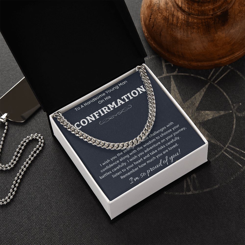 Beautiful Jewelry Gifts for Confirmation, Confirmation Necklace Gift, Baptism Gift, Confirmation Necklace for Teenboys, Christian Necklace Gift, First Communion Gift, Goddaughter Gif SNJW23-280203