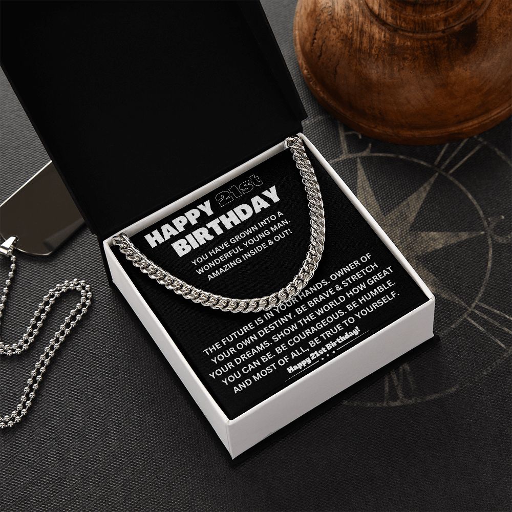 Make His 21st Birthday Unforgettable with Our Cuban Link Chain Necklace in Stainless Steel - A Stylish and Timeless Gift