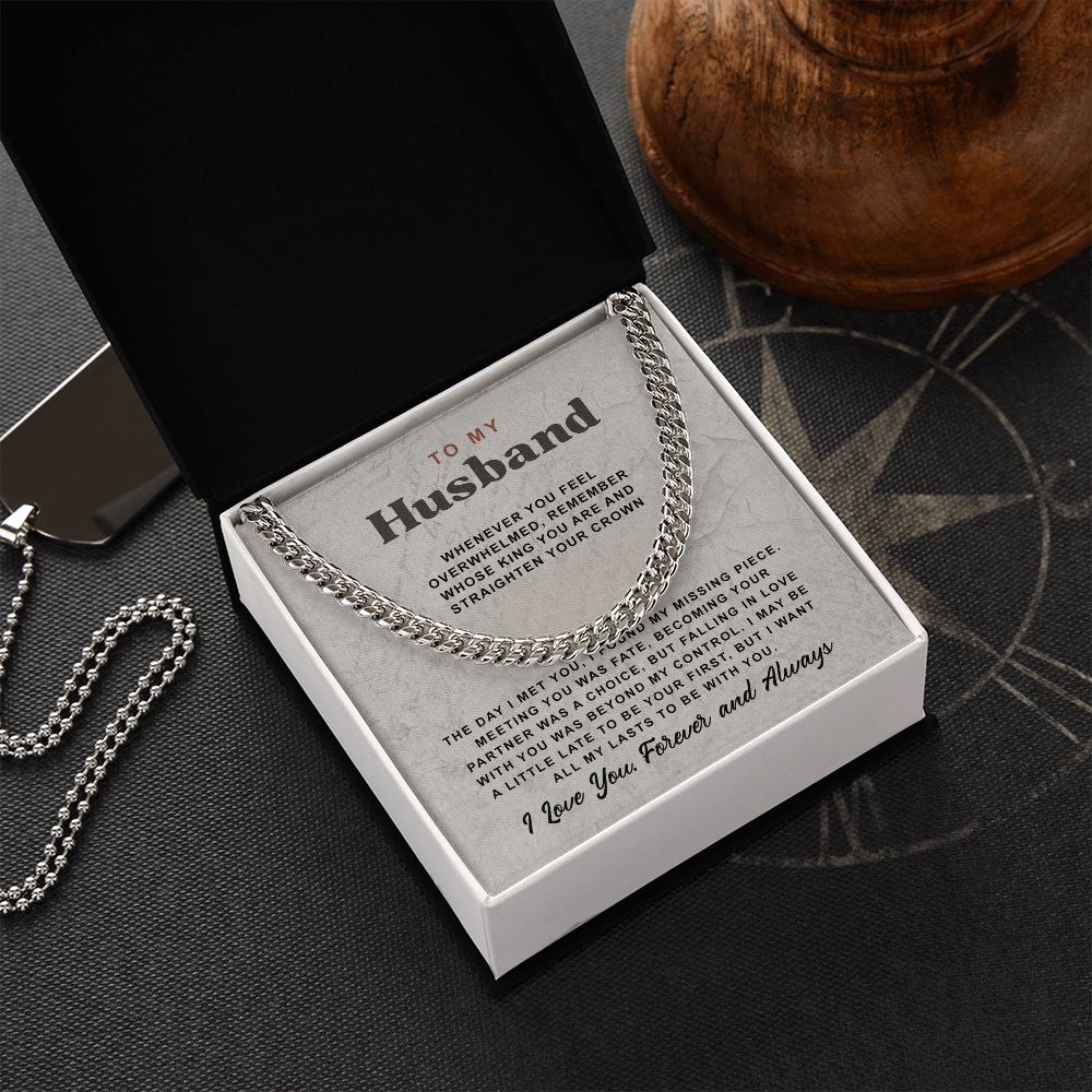 To My Husband Cuban Chain Necklace For Husband B0BPPY4J8B