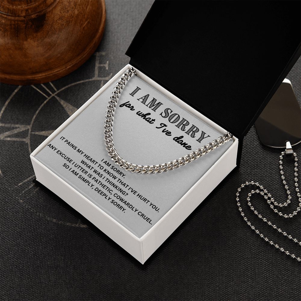 Apologize in Style - Cuban Link Chain Necklace - The Meaningful 'I'm Sorry' Gift for Him