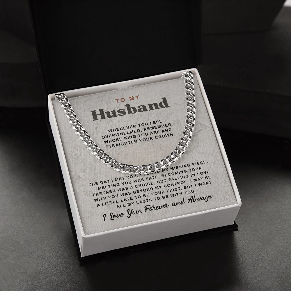 To My Husband Cuban Chain Necklace For Husband B0BPPY4J8B