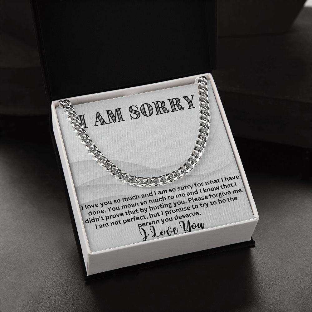 Bridge the Gap with Style: Cuban Link Chain Necklace - The Ultimate I'm Sorry Gift for Him