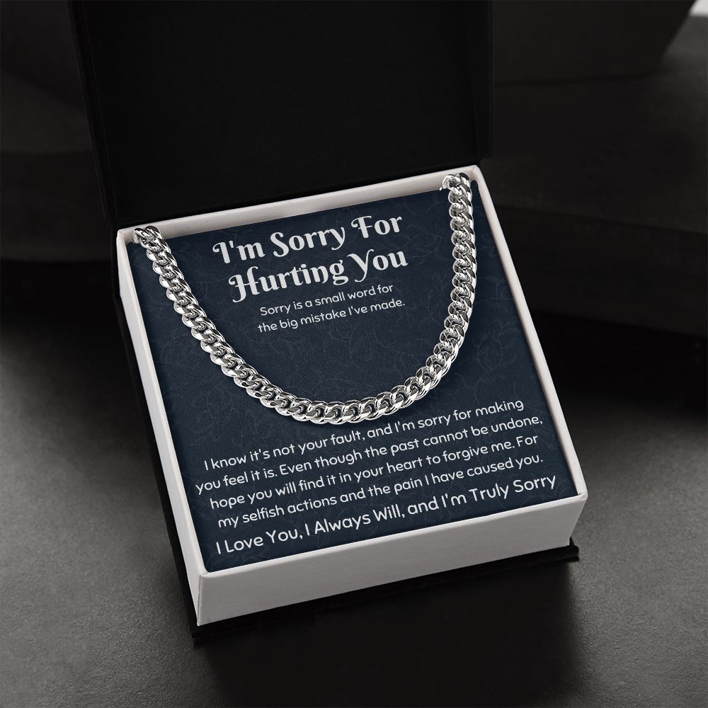 Bridge the Gap with Style: Cuban Link Chain Necklace - The Ultimate I'm Sorry Gift for Him